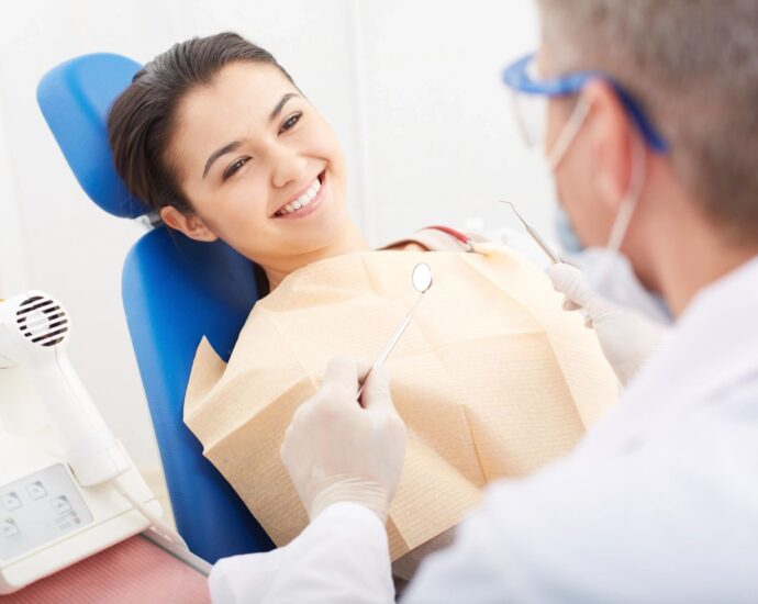 woman receiving dental care